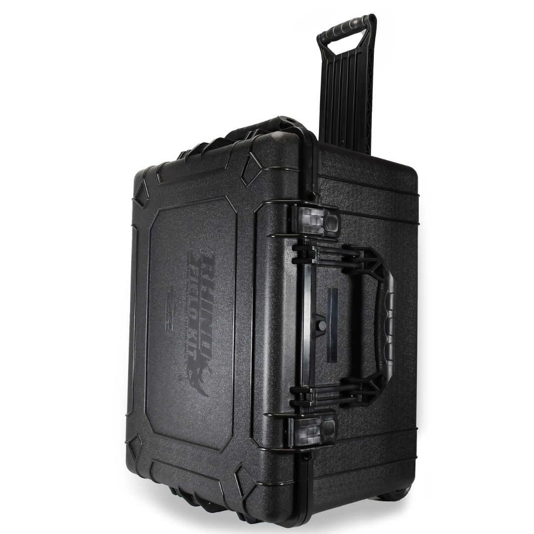 Image of the exterior of the Rhino Field Kit hard shell carrying case from side angle view 